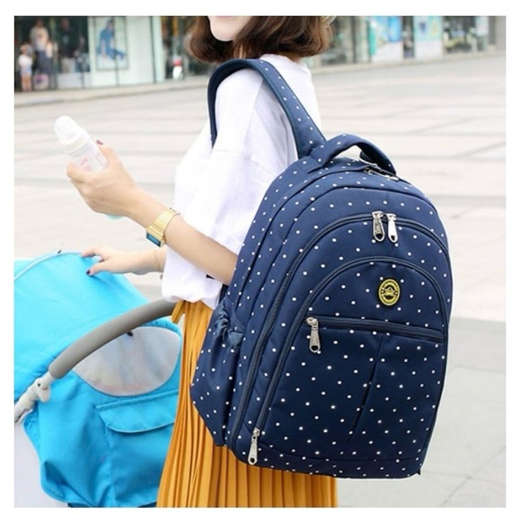 New Large Navy Backpack / Baby Diaper Bag with Accessories Large Capacity. - Picture 2 of 10